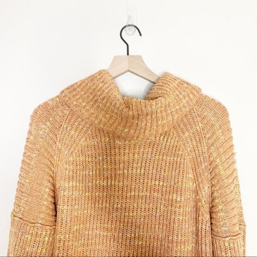 NWT Free People Leo Long Sleeve Cowl Neck Knit Tunic Sweater Petal Combo Small - Picture 7 of 11
